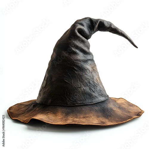 witch hat isolated on white background with shadow. witch hat in celebration of halloween photo