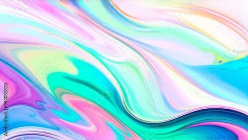 Shiny pearlescent texture with wavy patterns in pastel colors