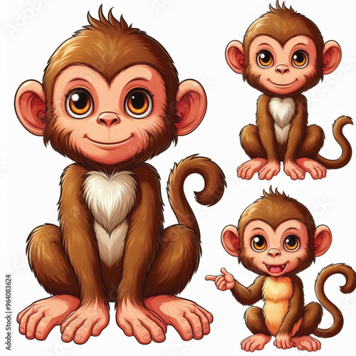 Cute Monkey Vector Cartoon illustration