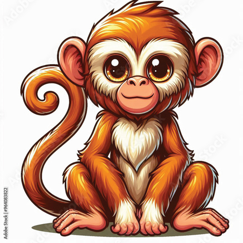 Cute Monkey Vector Cartoon illustration