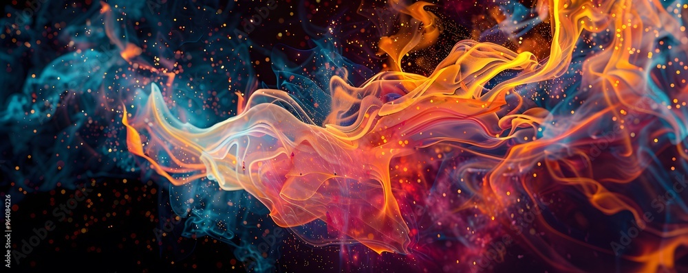 Abstract Swirling Smoke and Sparks Abstract Swirling Smoke and Sparks