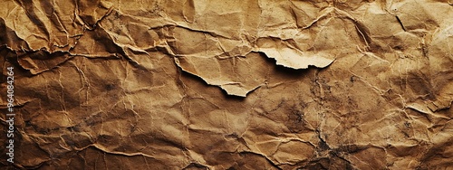 Textured Crumpled Brown Paper Background for Creative Projects