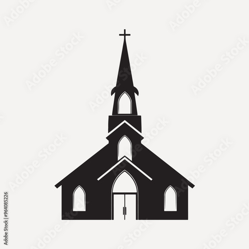 Classic church silhouette illustration