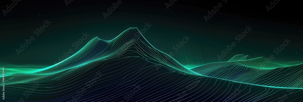 Abstract Digital Waves Depicting Virtual Mountains Abstract Digital Waves Depicting Virtual Mountains