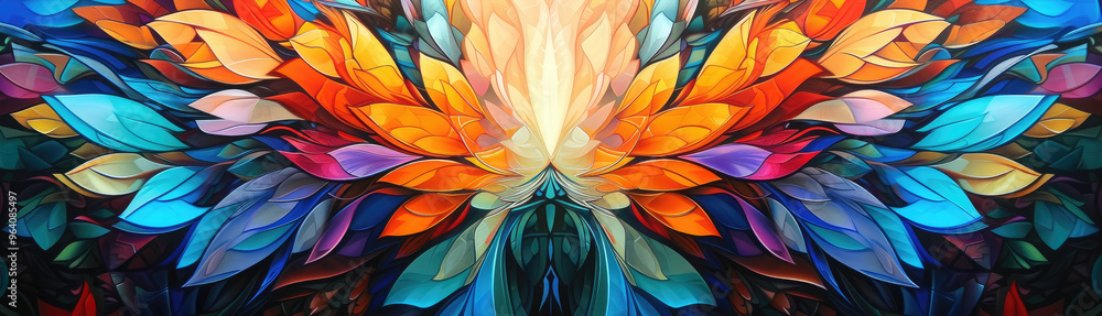 Radiant Abstract Floral Mosaic Artwork Radiant Abstract Floral Mosaic Artwork