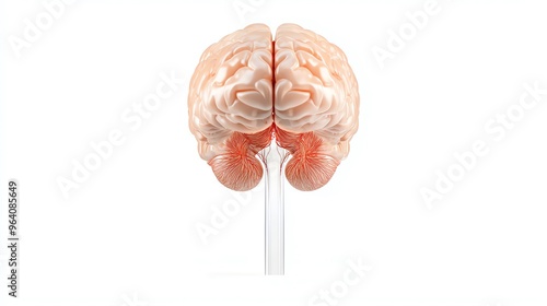 Detailed view of a human brain, showcasing its anatomy and structure, ideal for educational and medical purposes.