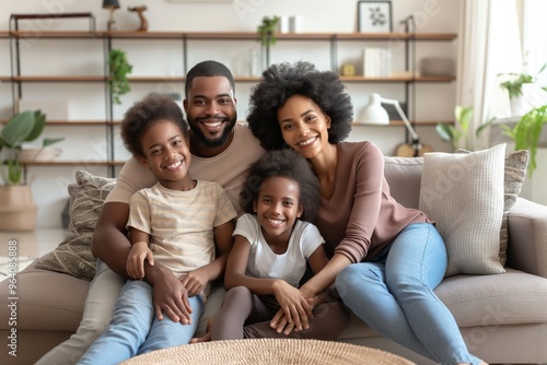 Family enjoying quality time together in a cozy living room with plants and natural light