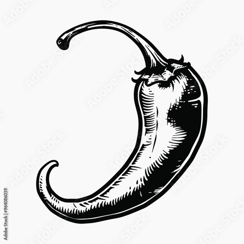 Vintage chili pepper illustration