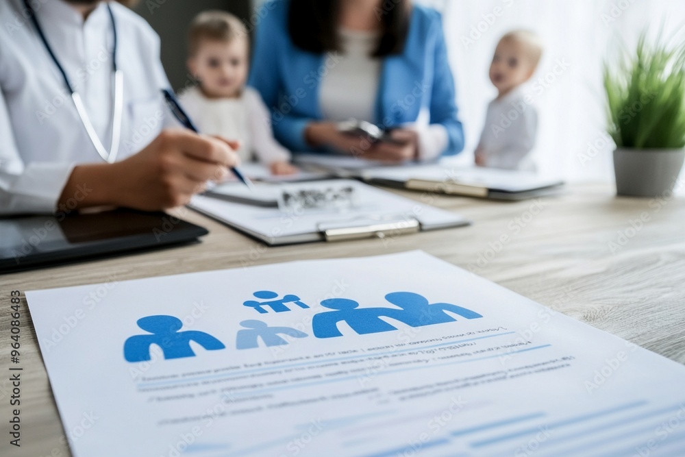 Family insurance concept on the virtual screen Family and love concept Family insurance concept on the virtual screen Family and love concept