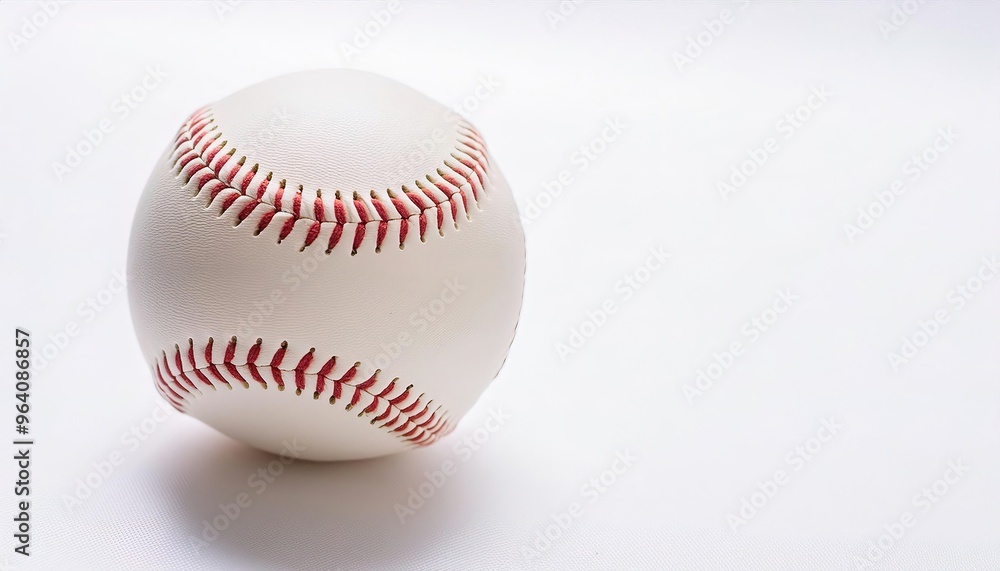 Baseball consists of a rubber or cork center wrapped in yarn and covered with white natural horse or cowhide with red stitching. isolated on white background with copy space. MLB Major League Baseball Baseball consists of a rubber or cork center wrapped in yarn and covered with white natural horse or cowhide with red stitching. isolated on white background with copy space. MLB Major League Baseball