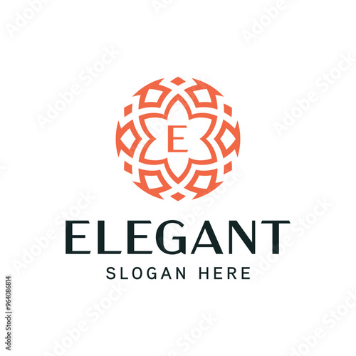 Elegant Floral Emblem Logo Template for Luxury Brands