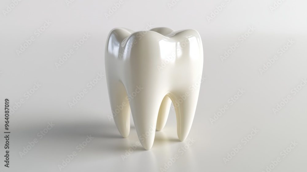3D model of a premolar tooth, detailed and isolated on a white background, representing dental health and care concepts. 3D model of a premolar tooth, detailed and isolated on a white background, representing dental health and care concepts.