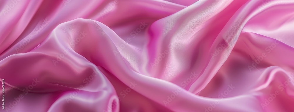 Fototapeta premium Elegant Pink Satin Fabric with Graceful Waves