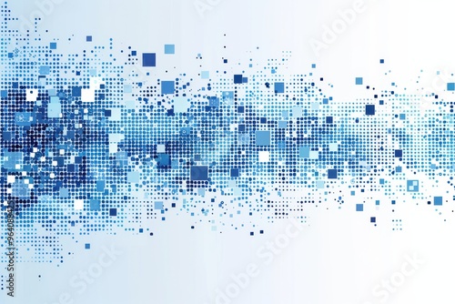 Obraz na płótnie Abstract blue pixel grid background w salonie