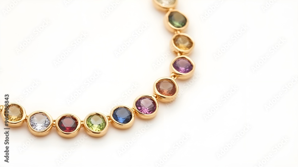 Colorful Gemstone Jewelry on White Background Colorful Gemstone Jewelry on White Background