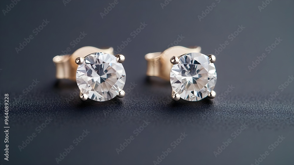 Diamond Earrings Gold Jewelry Macro Photography Diamond Earrings Gold Jewelry Macro Photography