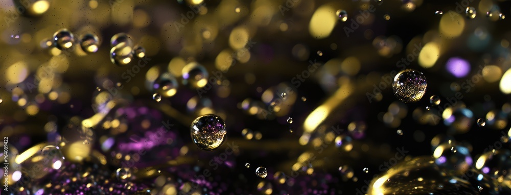 Sparkling Golden Water Droplets in Motion Sparkling Golden Water Droplets in Motion