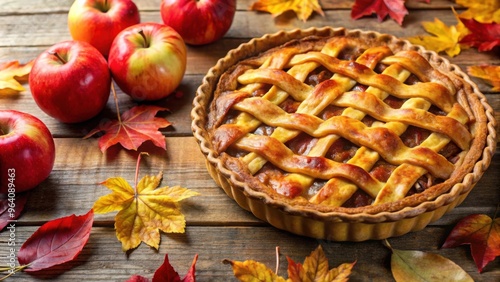 Wallpaper Mural Close up of apple pie pastry with fall colors and blank space for text Torontodigital.ca