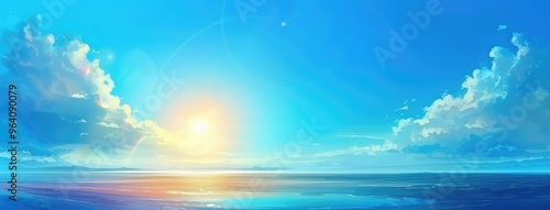 Serene Ocean Sunset with Vibrant Skies