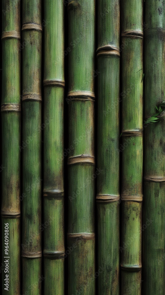 Close-up of natural green bamboo stalks Close-up of natural green bamboo stalks