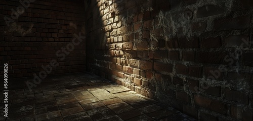 Sunlight Casting Shadows on Brick Wall Passage photo