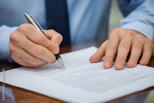 Close-Up of Hands Signing a Document with Pen, Close-Up of Business Agreement or Contract Signing