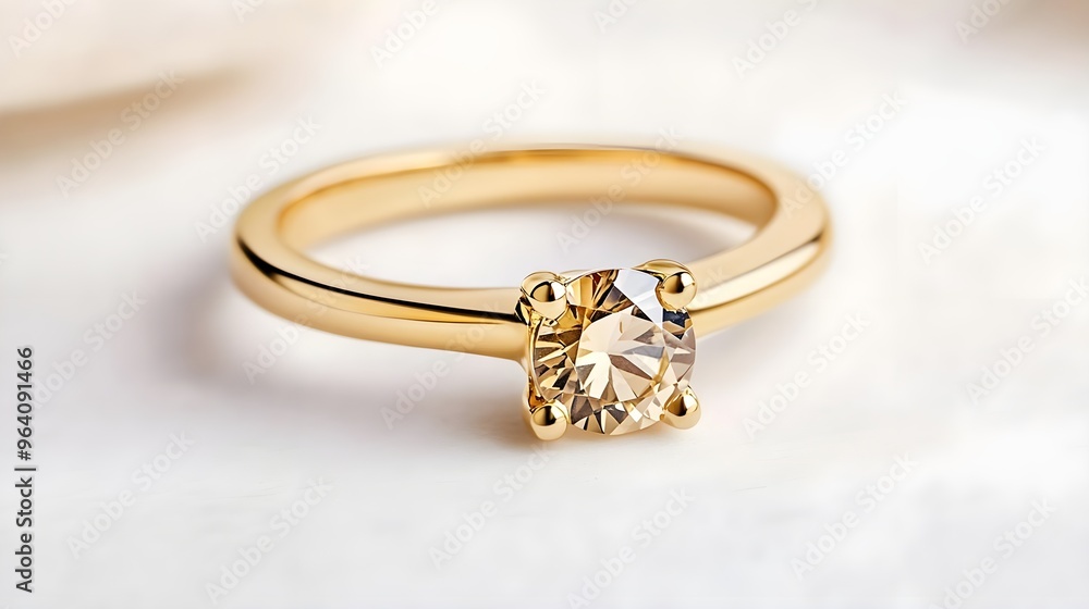 Gold Engagement Ring with Diamond Gold Engagement Ring with Diamond