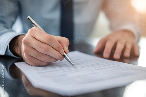 Close-Up of Hands Signing a Document with Pen, Close-Up of Business Agreement or Contract Signing