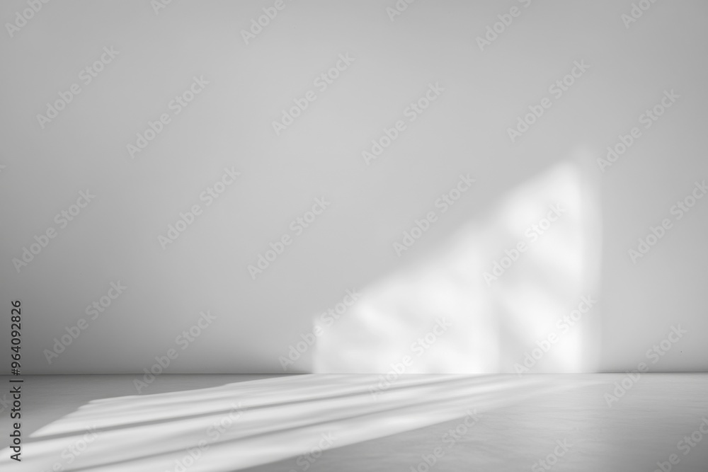 Minimalist White Background with Soft Light and Long Shadows, Empty Space for Product Display or Advertising Design Minimalist White Background with Soft Light and Long Shadows, Empty Space for Product Display or Advertising Design