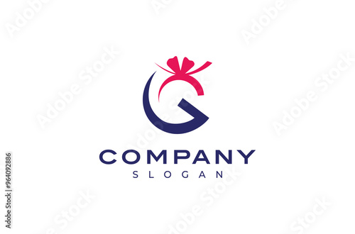 Free Download Abstract letter G gift icon logo, gift ribbon, gift box, gift shop vector logo design. - GFXLoad