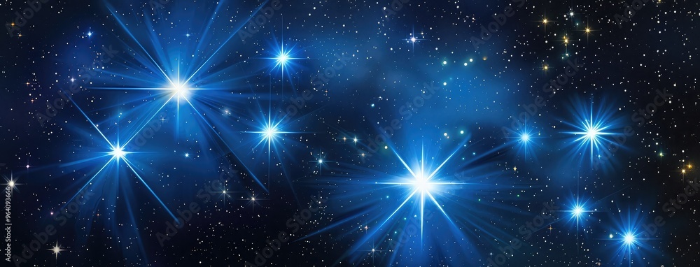 Dazzling Starbursts in a Deep Blue Space Dazzling Starbursts in a Deep Blue Space