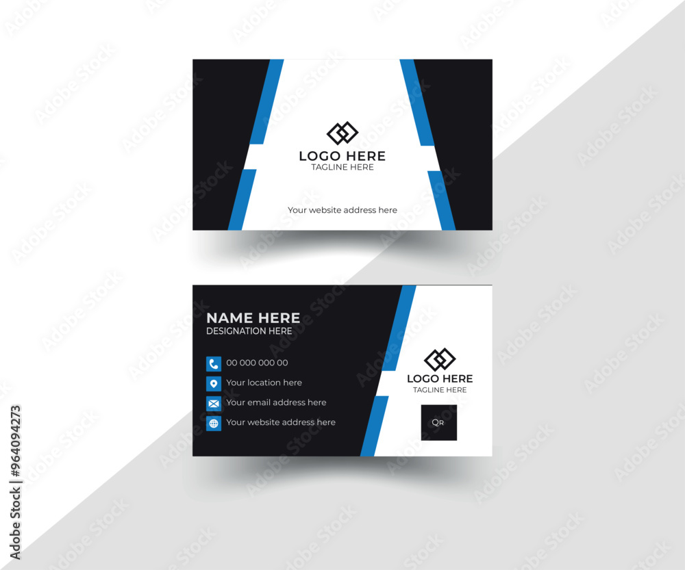Simple geometric shape business card layout Simple geometric shape business card layout