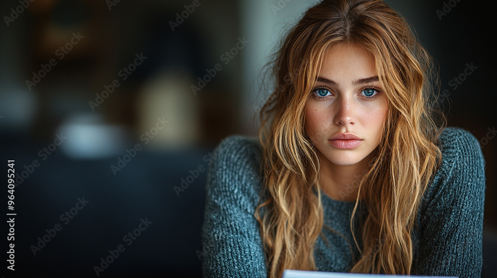 A thoughtful young woman in a cozy sweater gazes off into the distance, capturing a moment of introspection and beauty. A thoughtful young woman in a cozy sweater gazes off into the distance, capturing a moment of introspection and beauty.