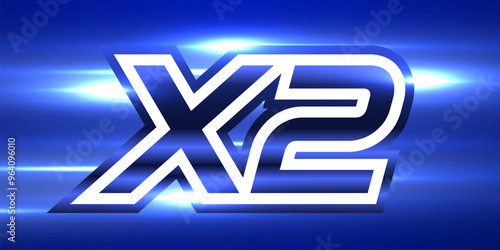 2x winner banner, promotion flyer, prize label. Speed lights.