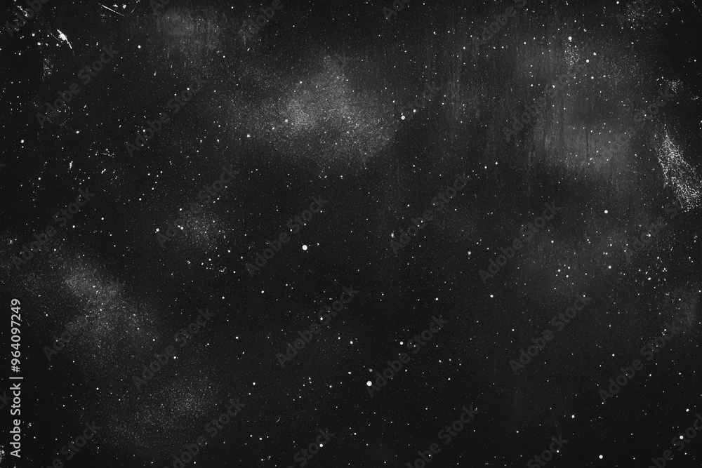 Black background with grunge texture, dust, and scratches, creating a dark, gritty, and grainy film effect with a monochrome old movie style. Star-filled night sky. Black background with grunge texture, dust, and scratches, creating a dark, gritty, and grainy film effect with a monochrome old movie style. Star-filled night sky.