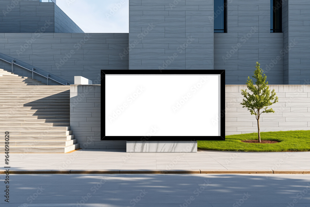 blank billboard in urban city.generative AI blank billboard in urban city.generative AI