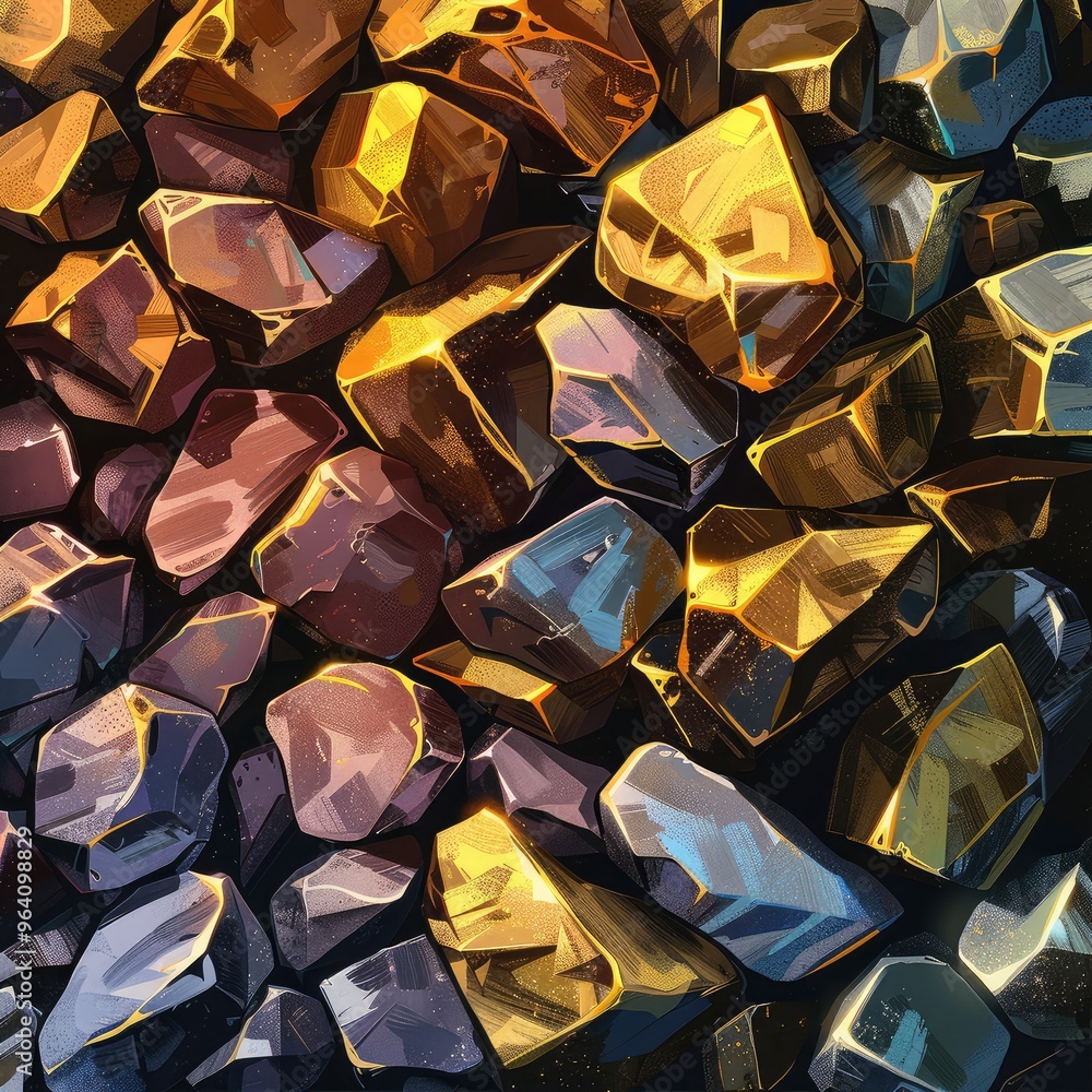 Fotografie Vibrant Array of Gemstones and Crystals