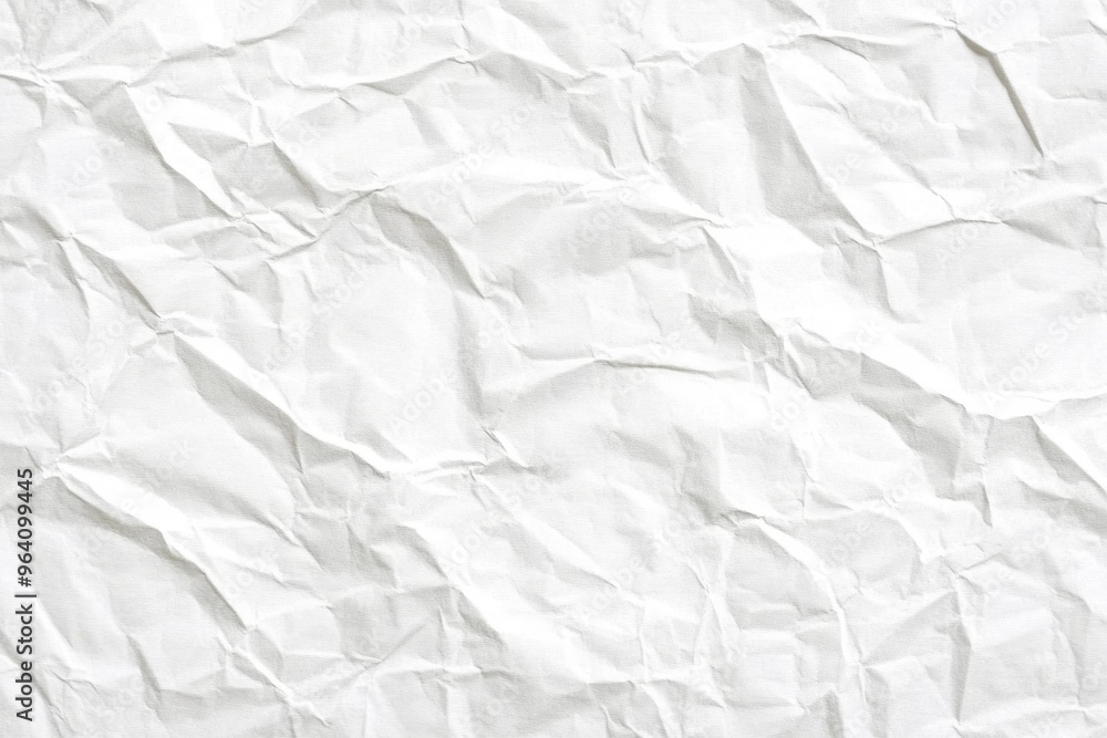 Fototapeta premium White paper texture background with crumpled effect, high resolution, featuring a clean and detailed white surface.