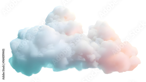 White soft cloud isolated on transparent background
