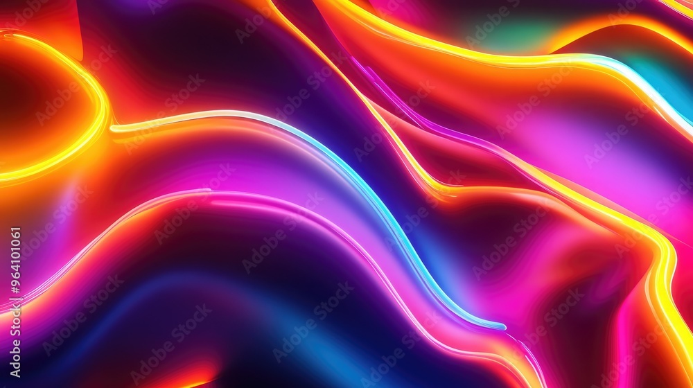 Neon abstract patterns pulsating with energy Neon abstract patterns pulsating with energy