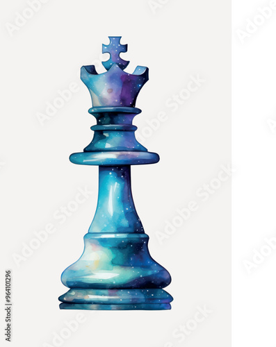 Galaxy-themed chess king piece