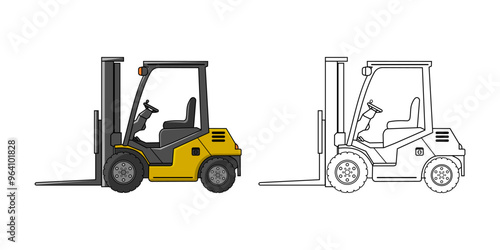Forklift Vehicle Cartoon Design Illustration vector eps format suitable for your design needs logo illustration animation etc