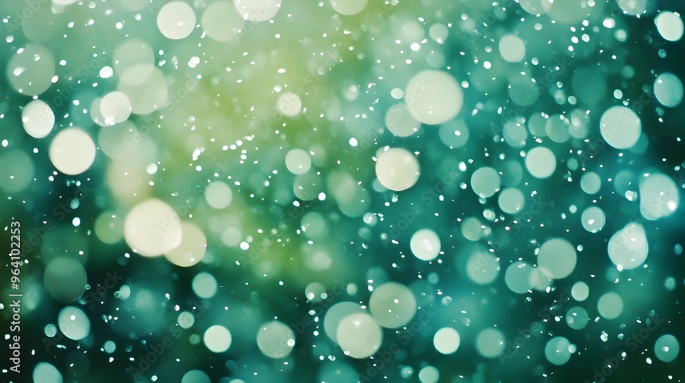 Abstract Green Bokeh Background with White Lights and Sparkle Abstract Green Bokeh Background with White Lights and Sparkle