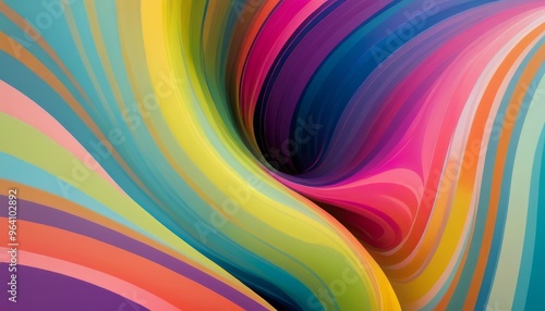 A vibrant and dynamic abstract image featuring a swirl of colorful waves. The flowing lines and bright hues create a sense of movement and energy, perfect for modern and creative design themes.. AI