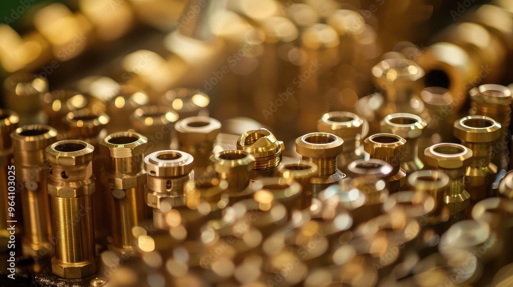 Precision Brass Components Close-Up Precision Brass Components Close-Up