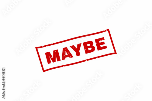 Maybe red square grunge stamp vector illustration