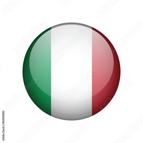 Flag of Italy. Round icon vector