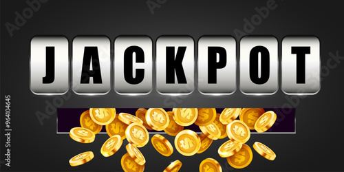 Slot machine wins the jackpot. 777 Big win concept. Casino jackpot.