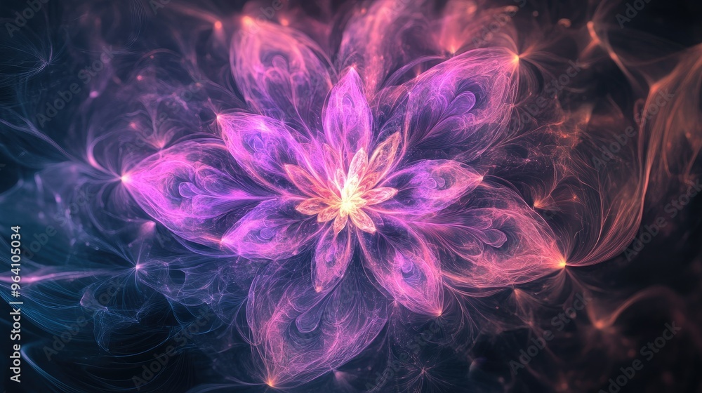 Radiant glow illuminating dark background Radiant glow illuminating dark background