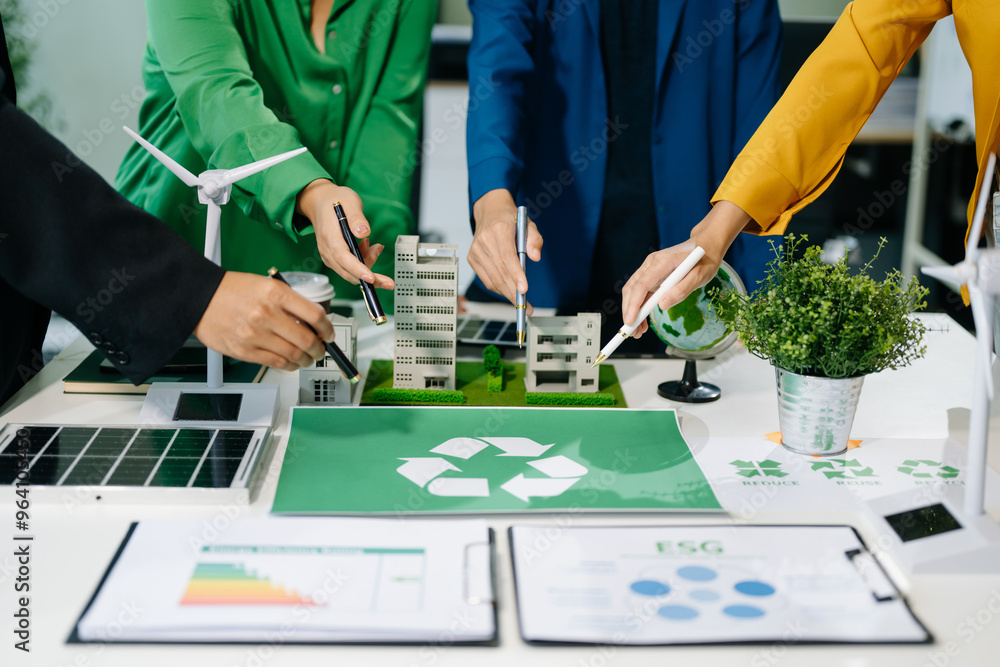 Business team people planning hand using laptop for working technology and business Net zero and carbon neutral concept. Business team people planning hand using laptop for working technology and business Net zero and carbon neutral concept.